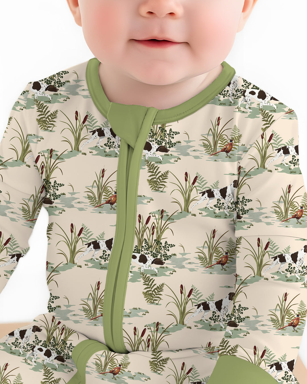 Vintage Pheasant & Hunting Dog Field Family Matching Bamboo Convertible Zippy