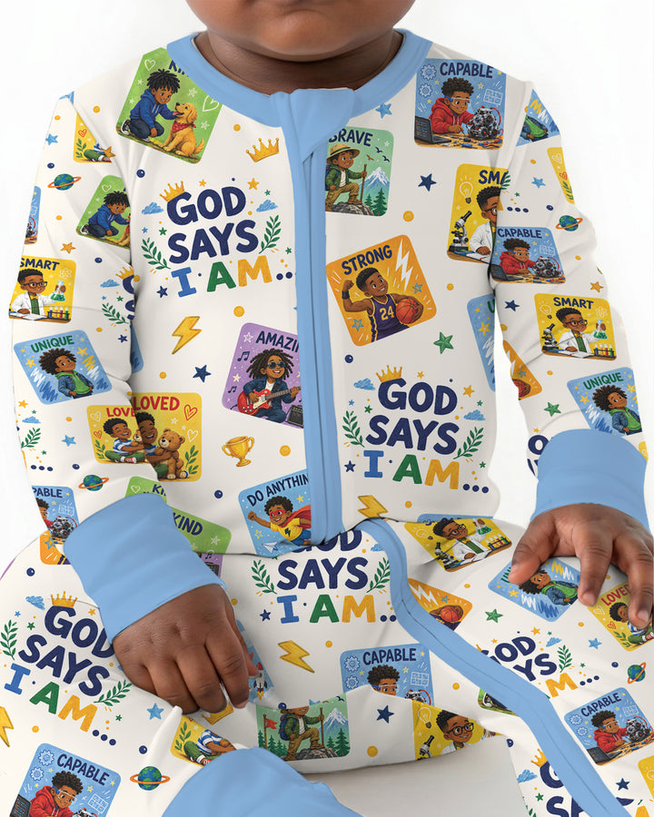 God Says I Am Black Boy Bamboo Convertible Zippy