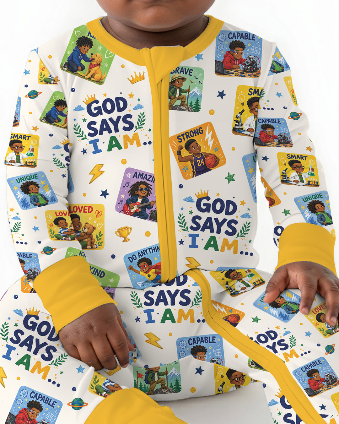 God Says I Am Black Boy Bamboo Convertible Zippy