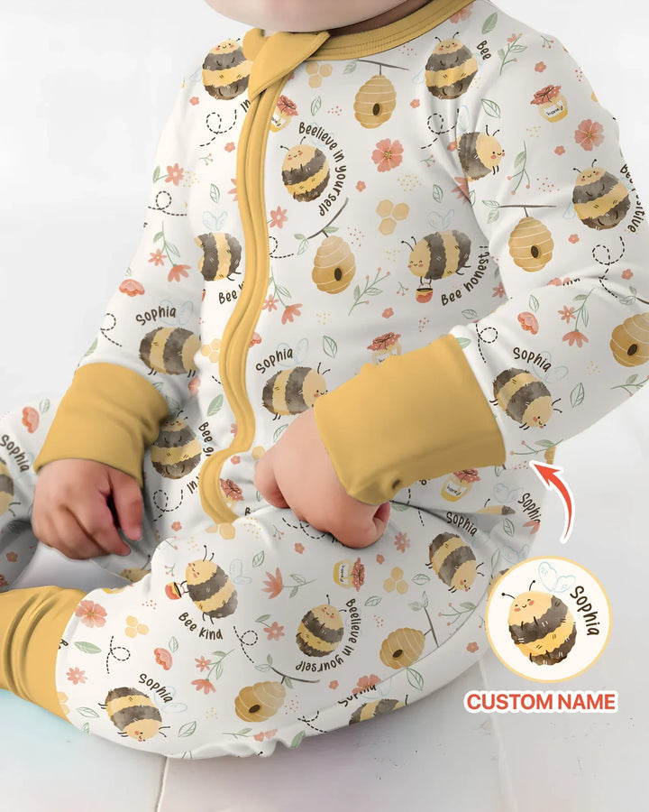 Bee Kind Custom Name Bamboo Convertible Zippy