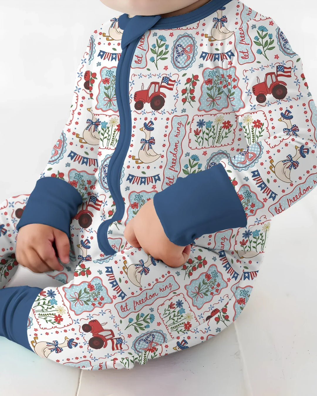 Patriotic USA Silly Goose Family Matching Bamboo Convertible Zippy