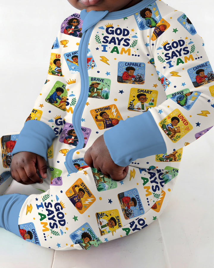 God Says I Am Black Boy Bamboo Convertible Zippy