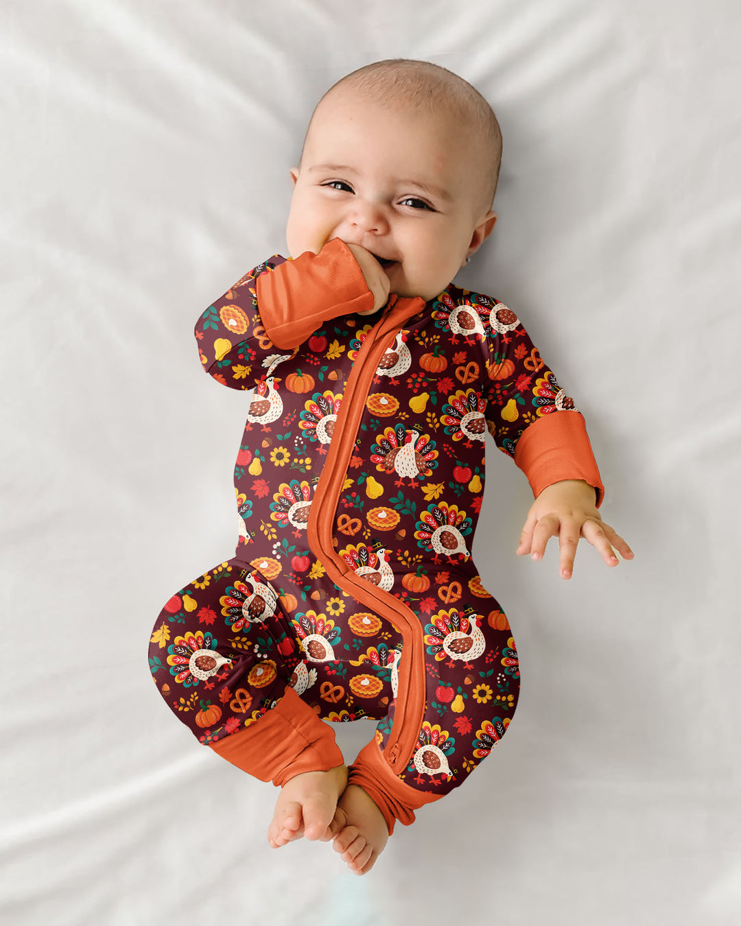 Festive Turkey Fall Harvest Bamboo Convertible Zippy