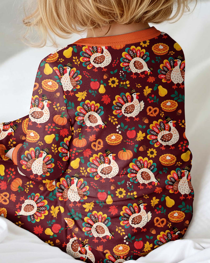 Festive Turkey Fall Harvest Bamboo Convertible Zippy