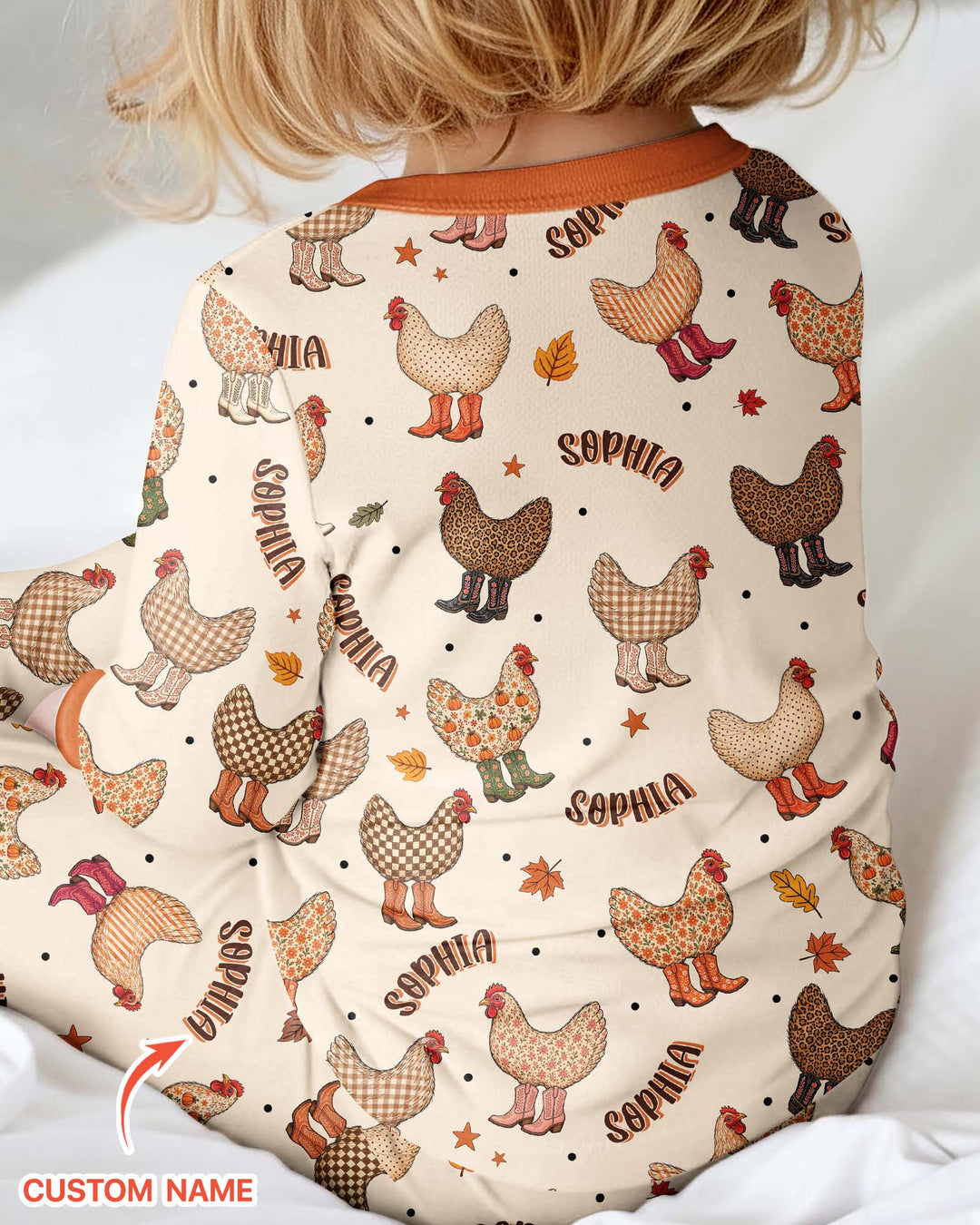 Custom Name Preppy Fall Chicken Bamboo Convertible Zippy