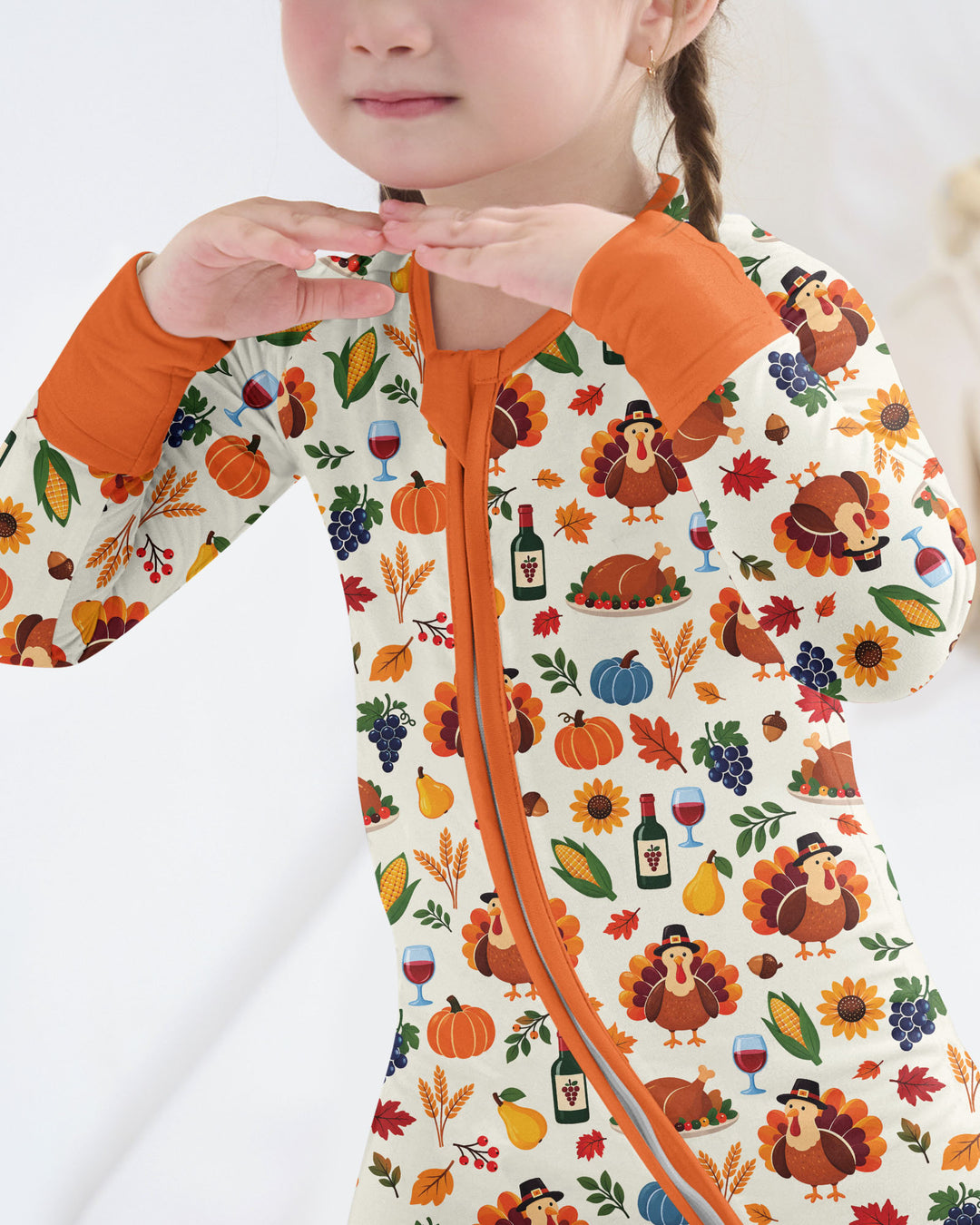 Thanksgiving Turkey Wine Harvest Bamboo Convertible Zippy
