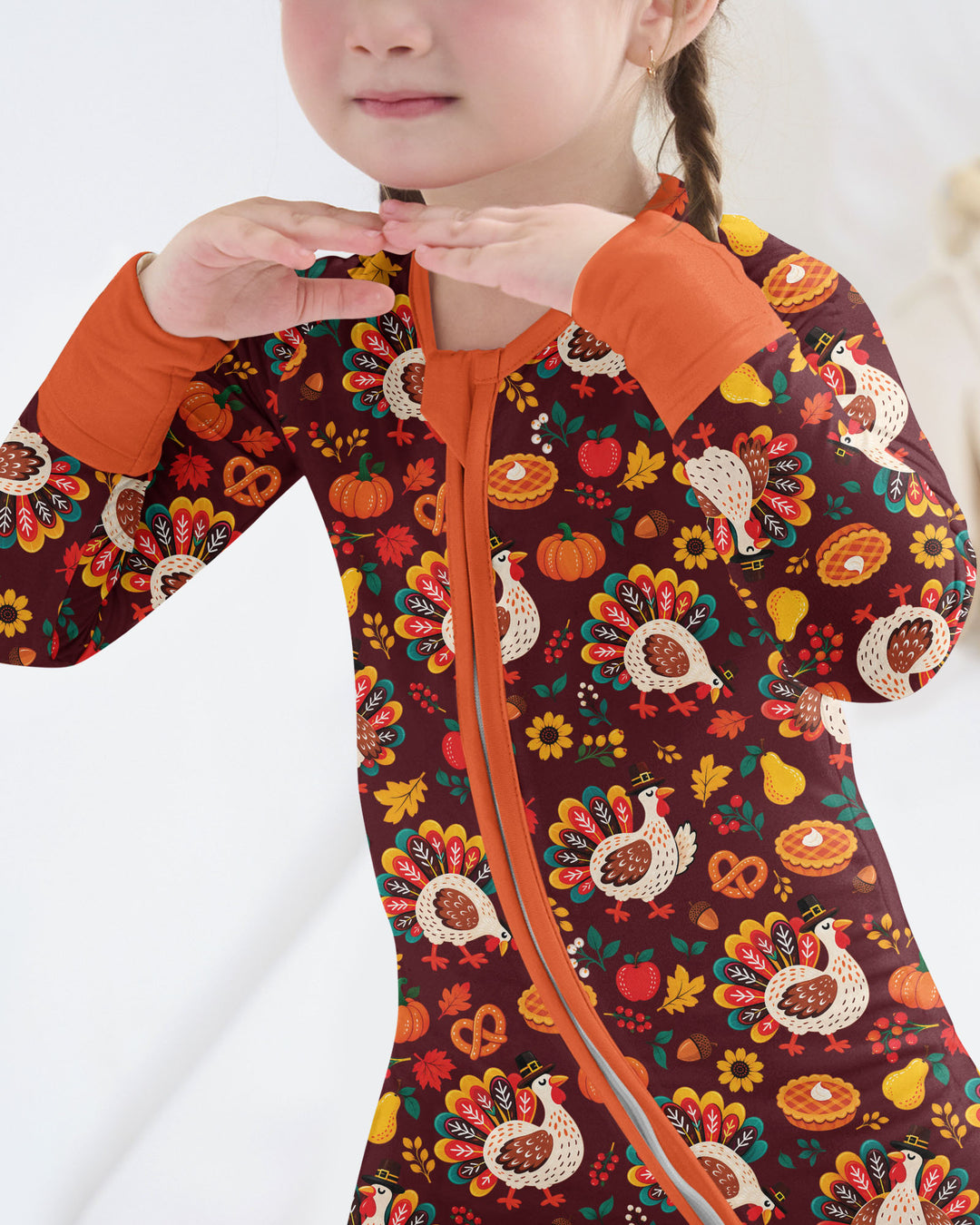 Festive Turkey Fall Harvest Bamboo Convertible Zippy