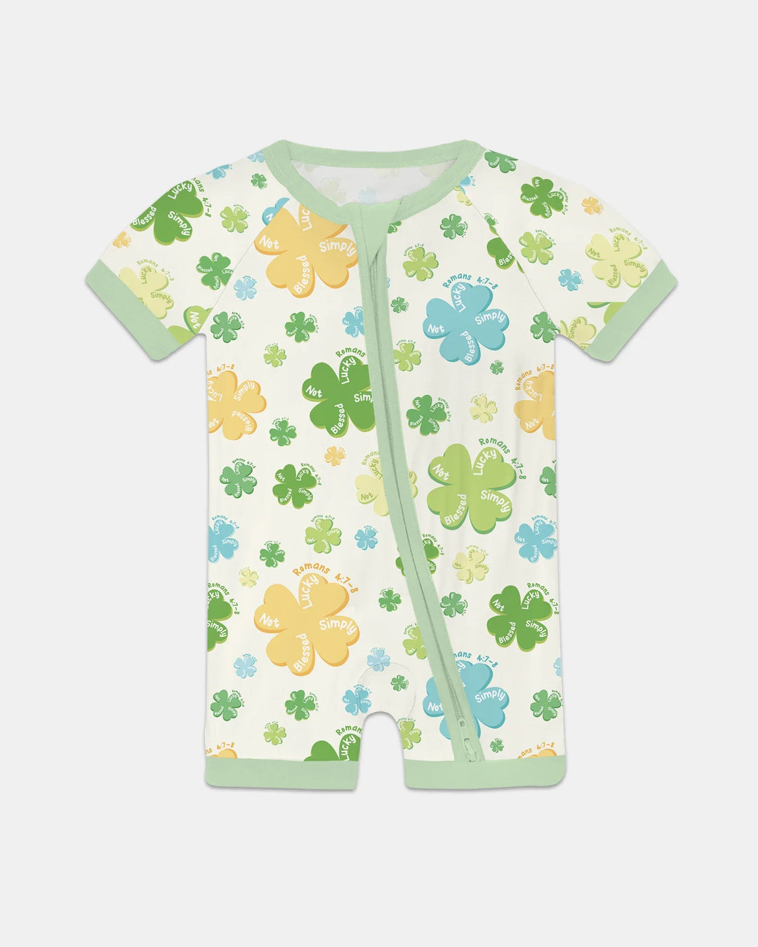 Shamrocks Print St. Patrick's Day Bamboo Shorty Zippy