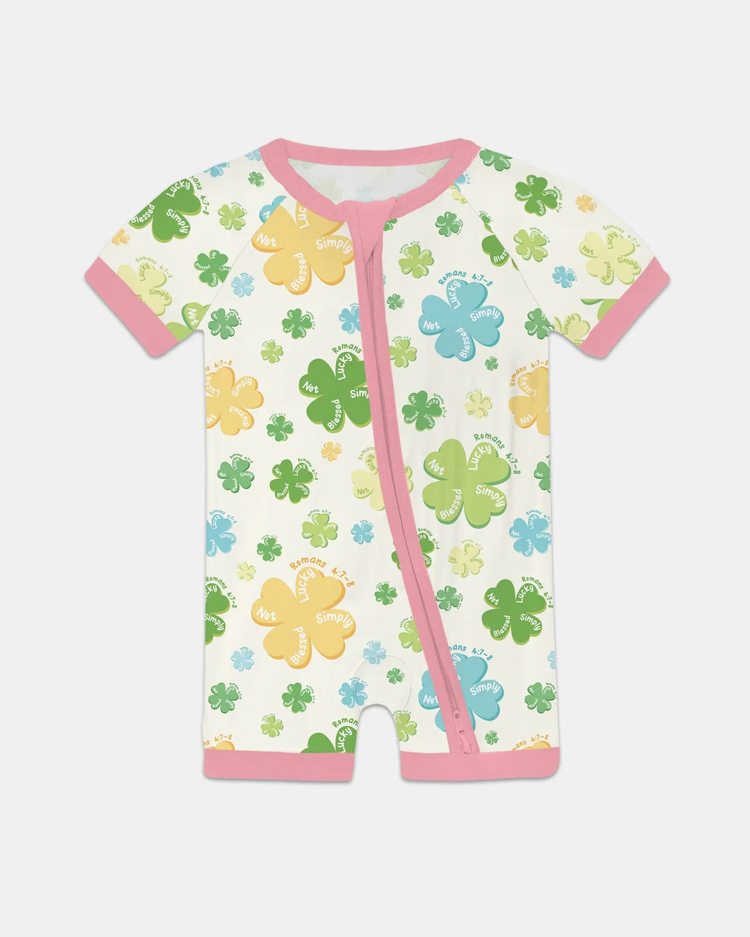 Shamrocks Print St. Patrick's Day Bamboo Shorty Zippy