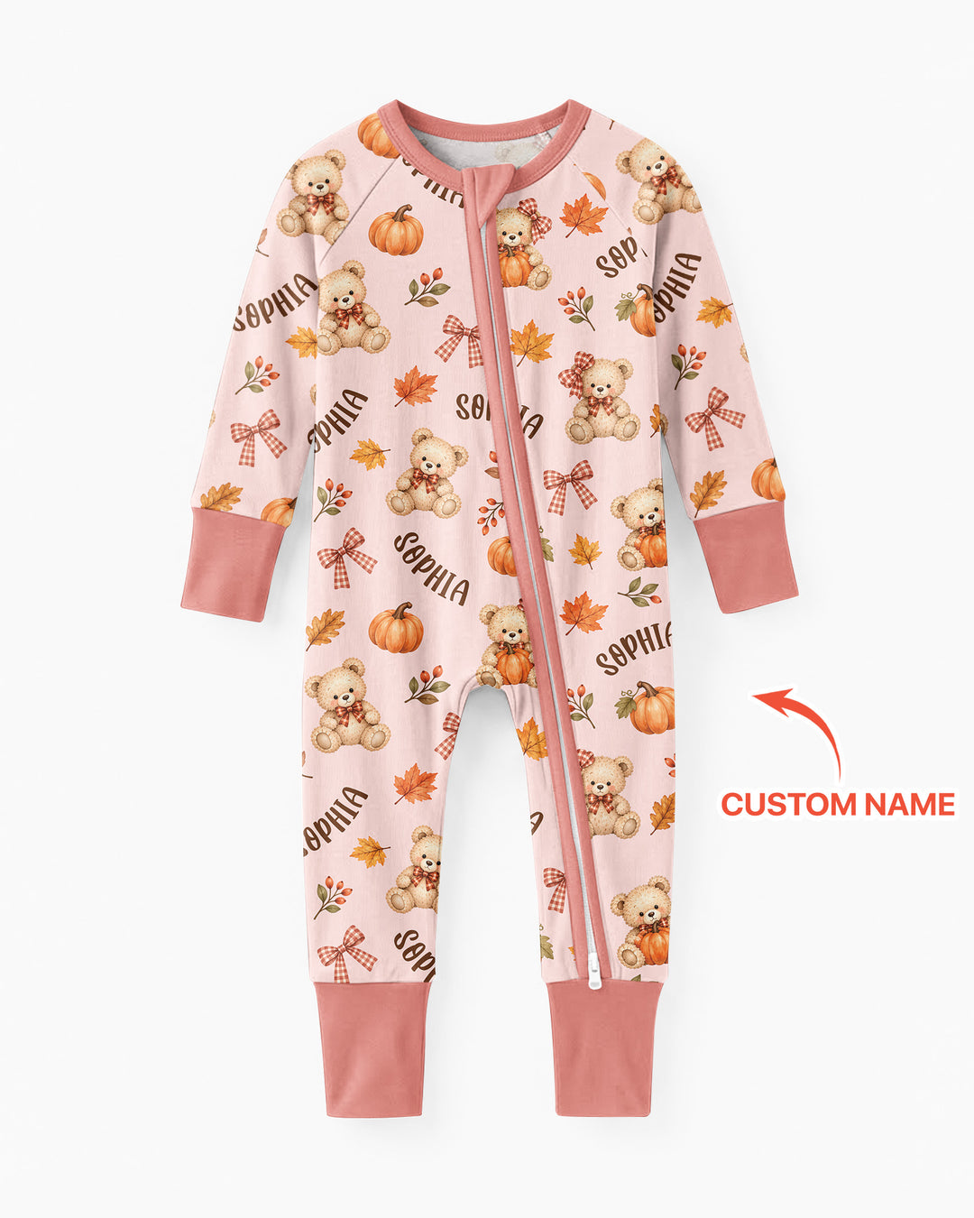 Fall Gingham Bow Teddy Bear Bamboo Convertible Zippy