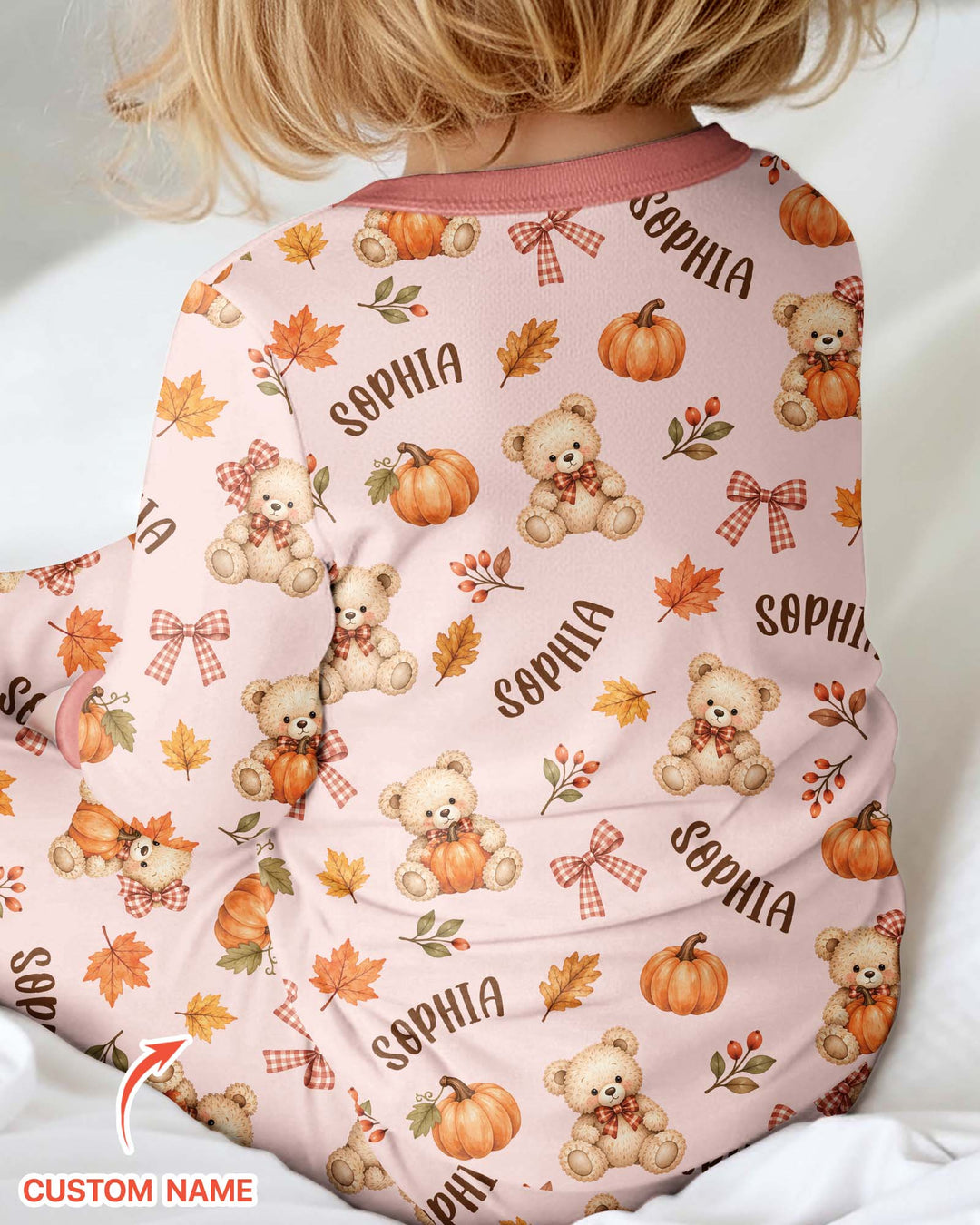 Fall Gingham Bow Teddy Bear Bamboo Convertible Zippy