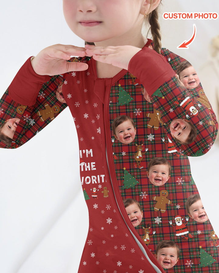 I'm The Favorite Christmas Funny Brother Sister Matching Bamboo Convertible Zippy