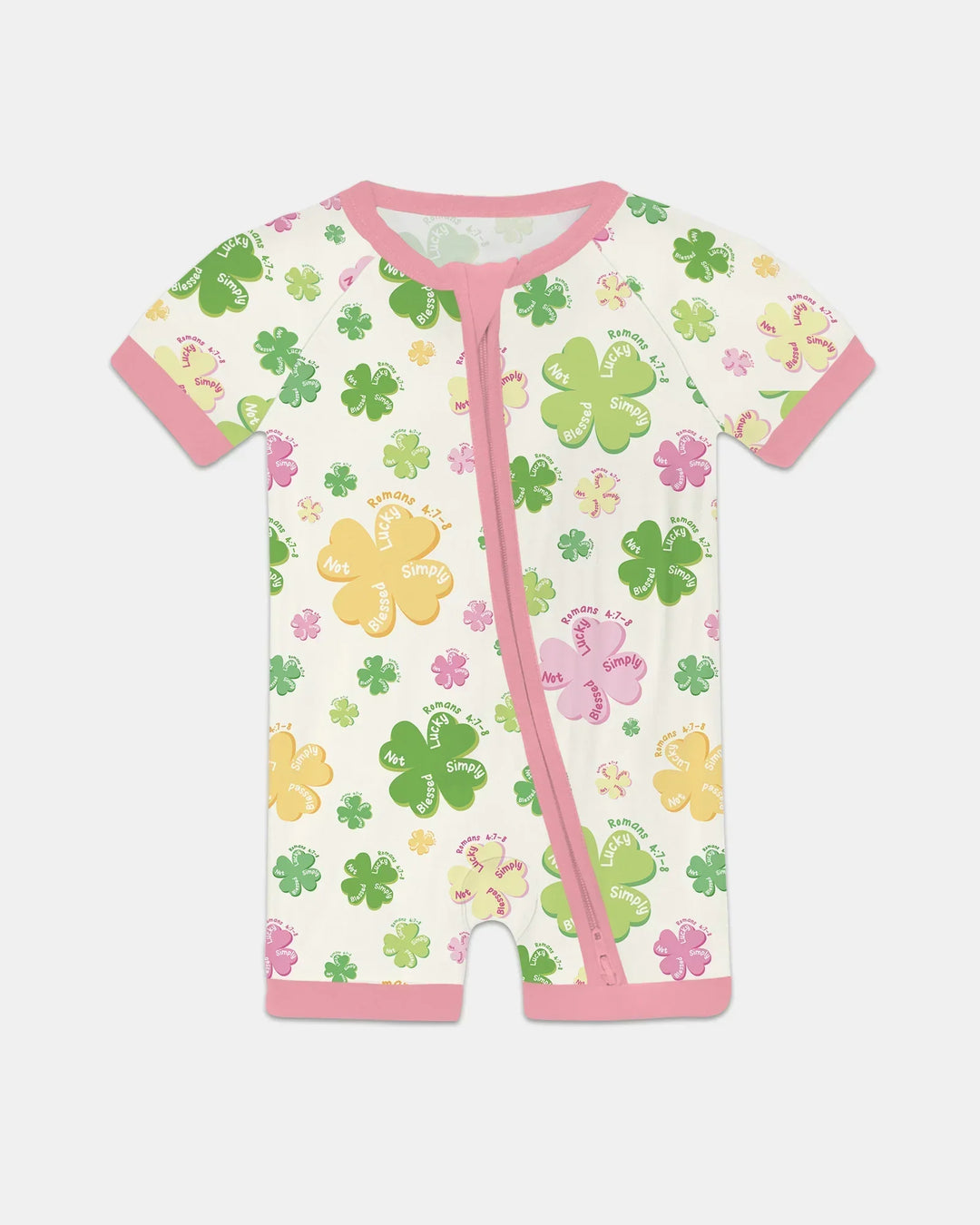 Shamrocks Print St. Patrick's Day Bamboo Shorty Zippy