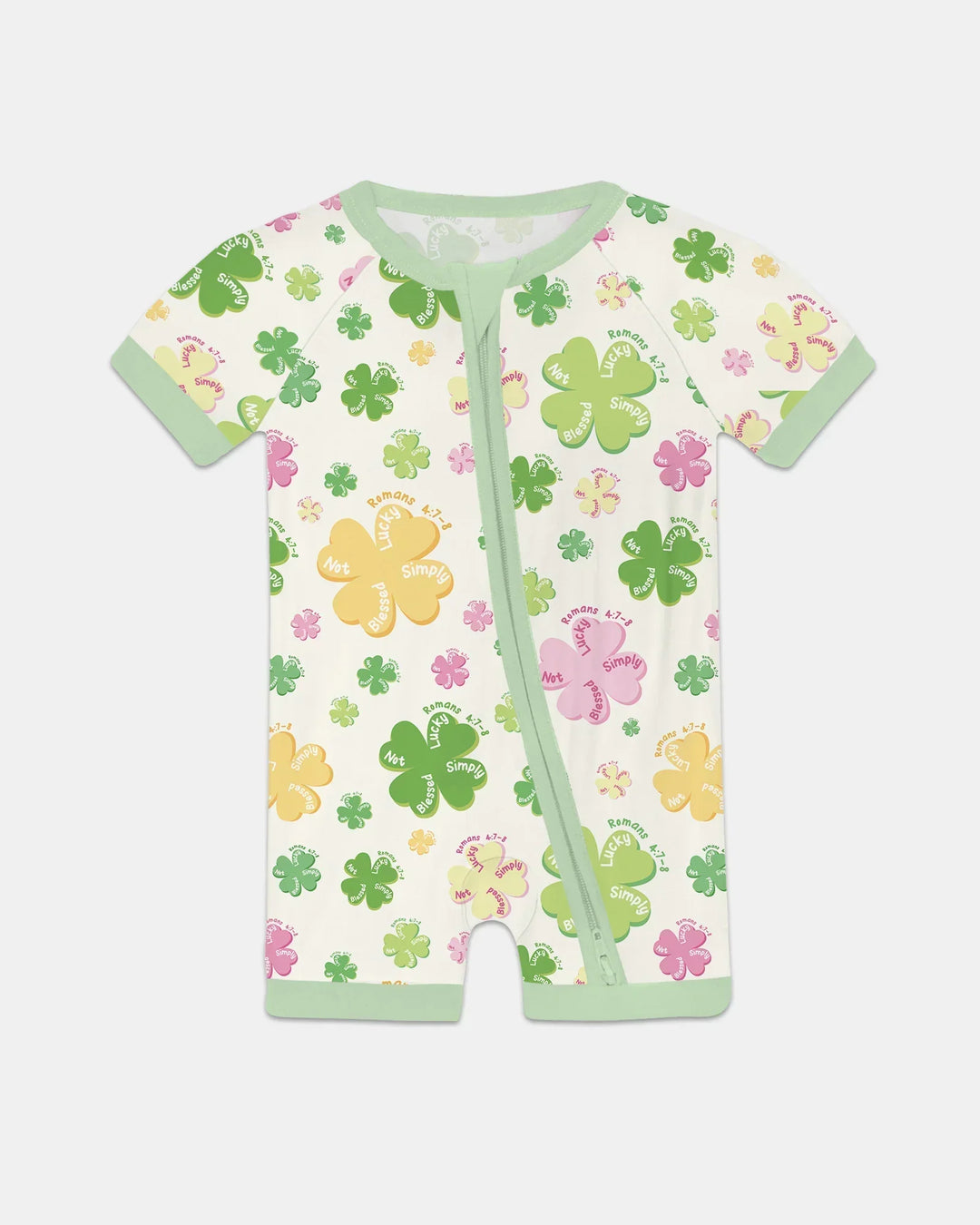 Shamrocks Print St. Patrick's Day Bamboo Shorty Zippy