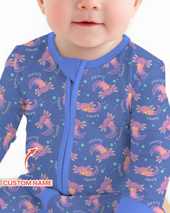 Axolotl Glow Custom Name Bamboo Convertible Zippy