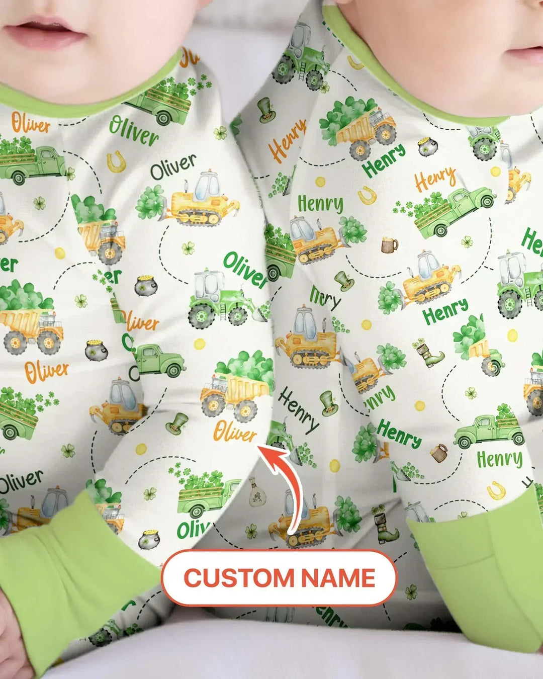 Construction St. Patrick's Day Custom Name Bamboo Convertible Zippy