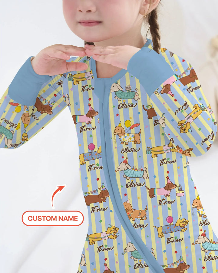 Custom Name Birthday Dachshund Bamboo Convertible Zippy
