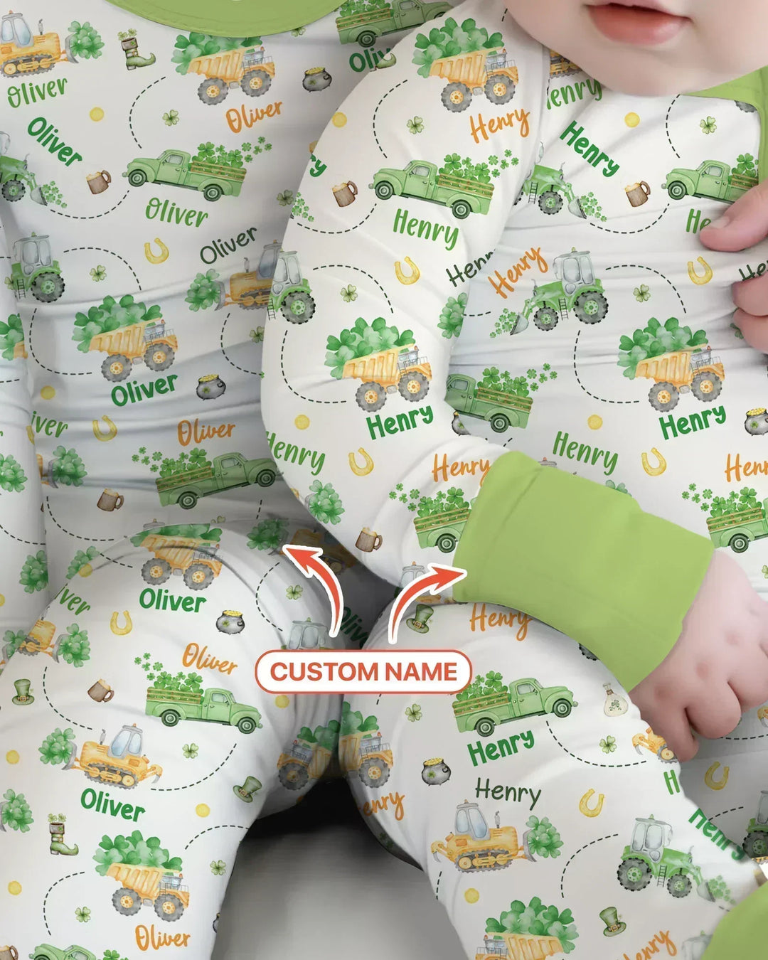 Construction St. Patrick's Day Custom Name Bamboo Convertible Zippy