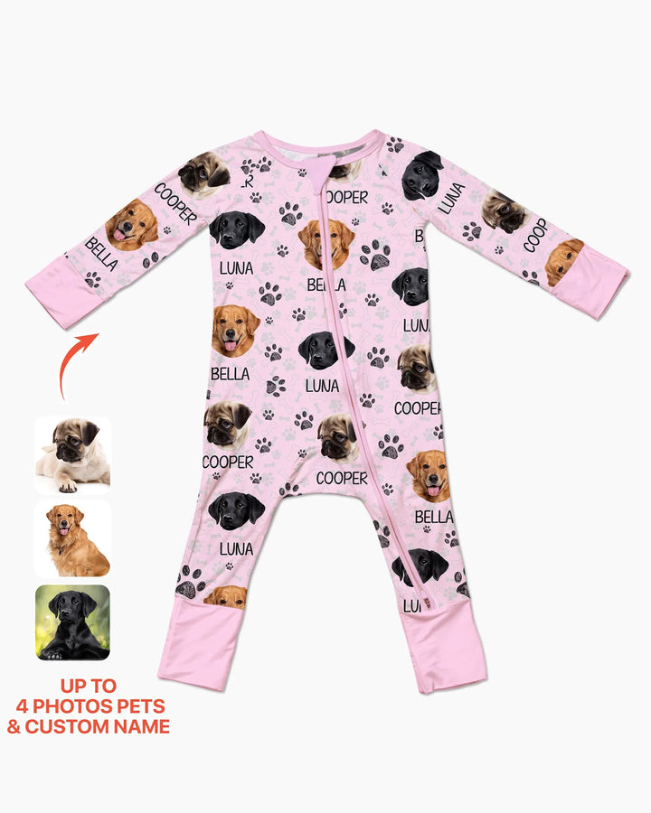 Custom Dog Photo With Paw Bamboo Convertible Zippy
