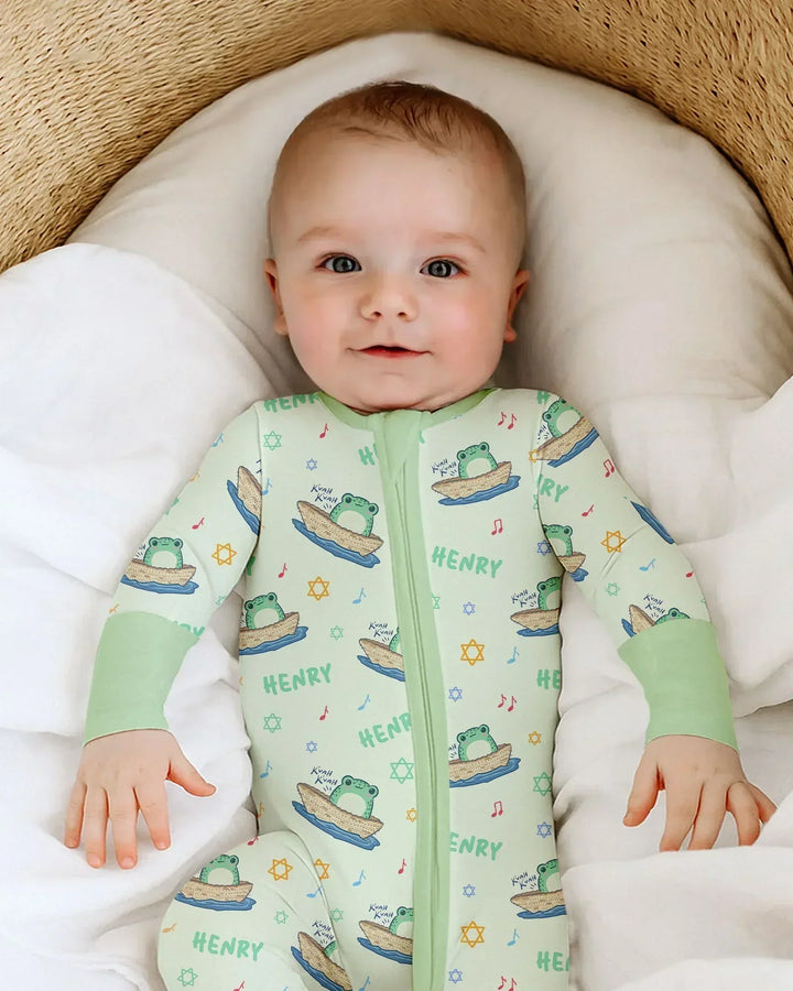 Frogs Here, Frogs There Passover Custom Name Bamboo Convertible Zippy