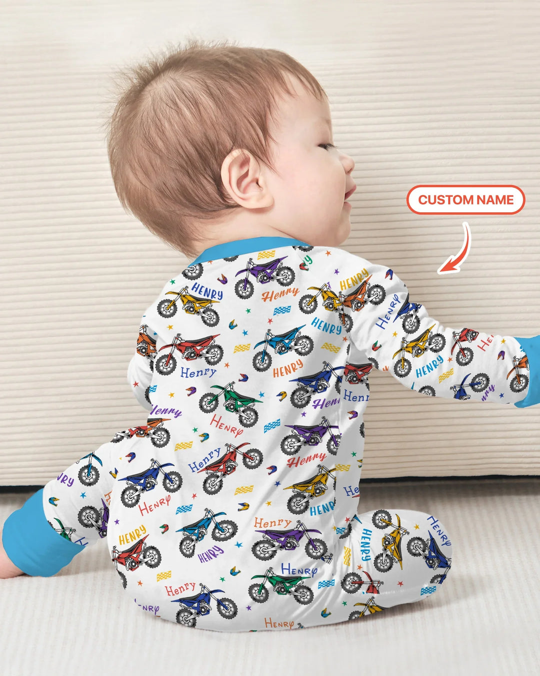 Dirt Track Dreamer Custom Name Daddy & Me Matching Bamboo Convertible Zippy