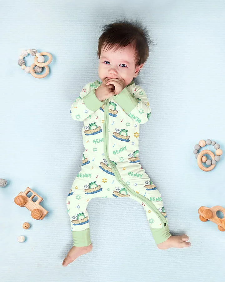 Frogs Here, Frogs There Passover Custom Name Bamboo Convertible Zippy