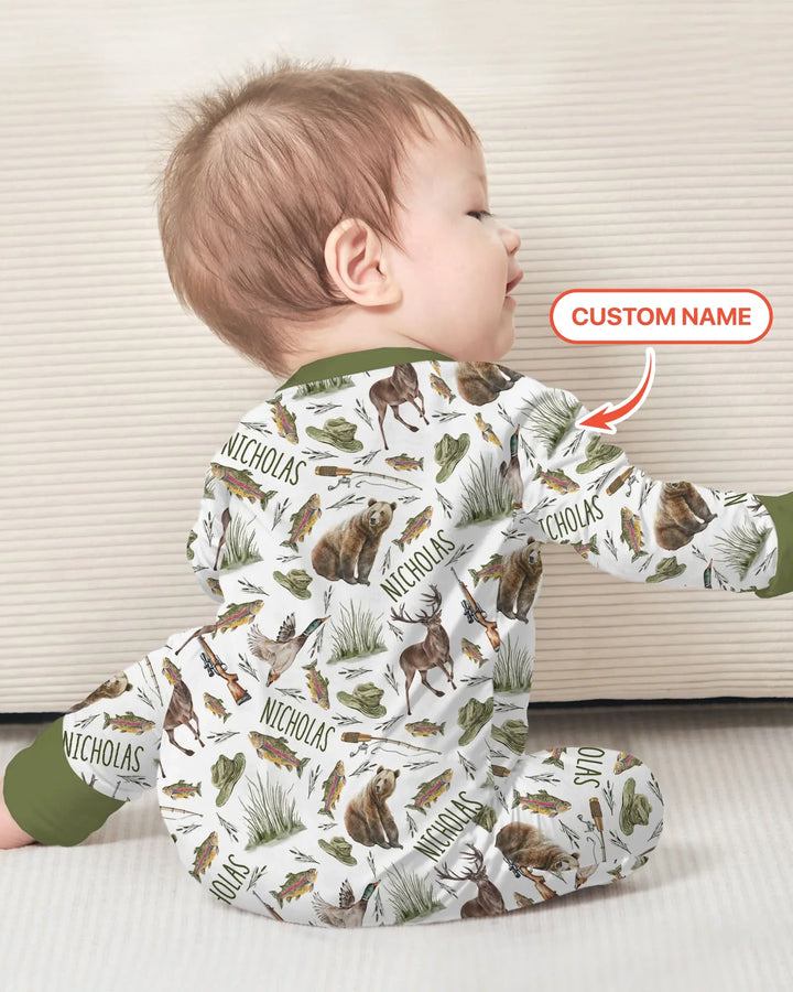 Custom Name Little Hunter Bamboo Convertible Zippy