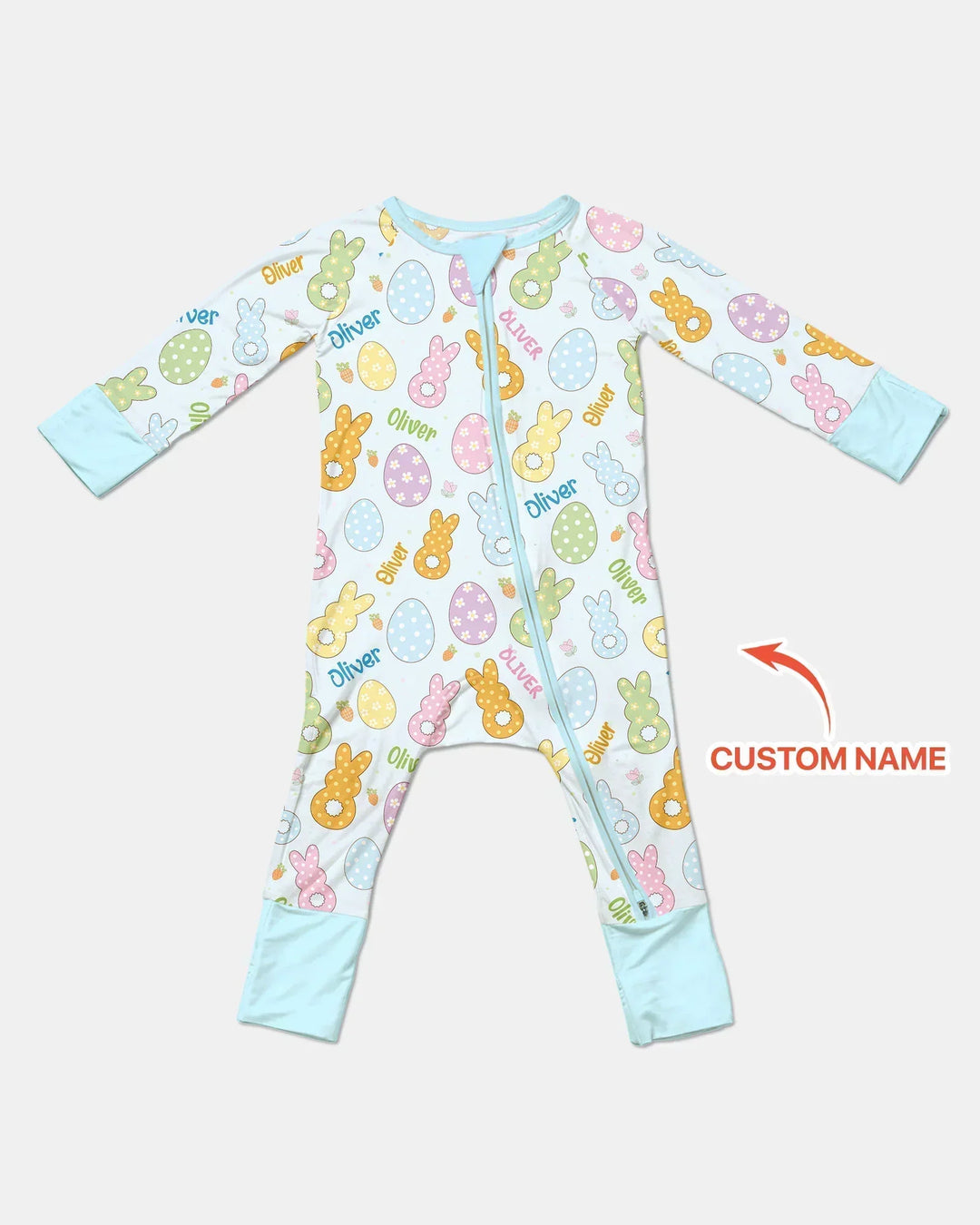 Custom Name Spring Pastel Easter Bamboo Convertible Zippy