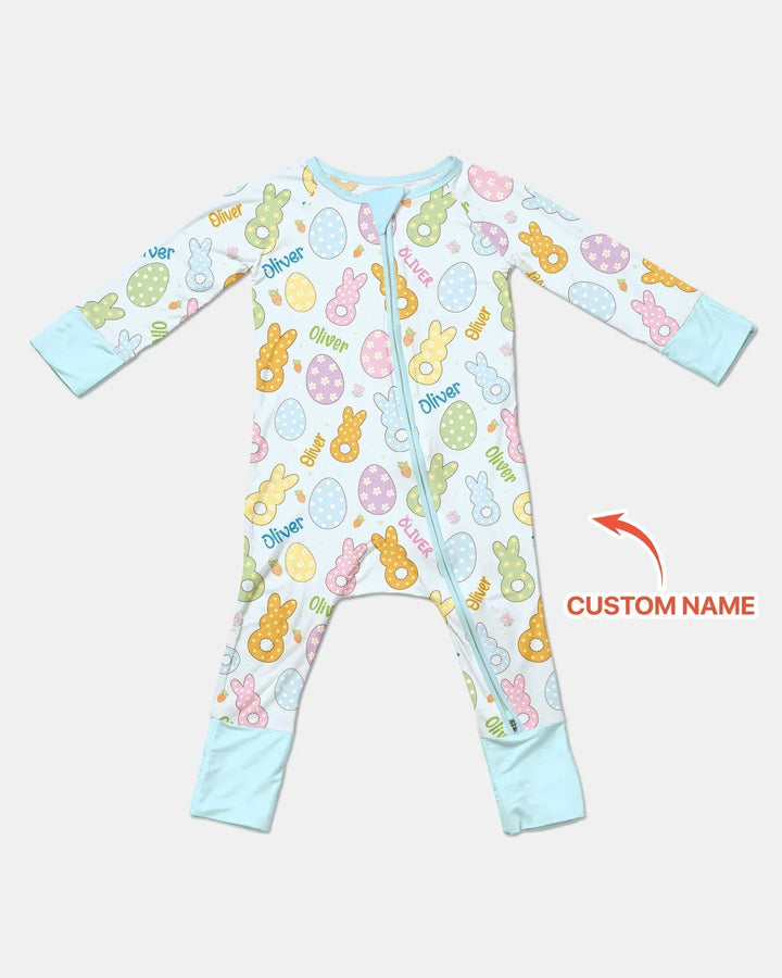 Custom Name Spring Pastel Easter Bamboo Convertible Zippy
