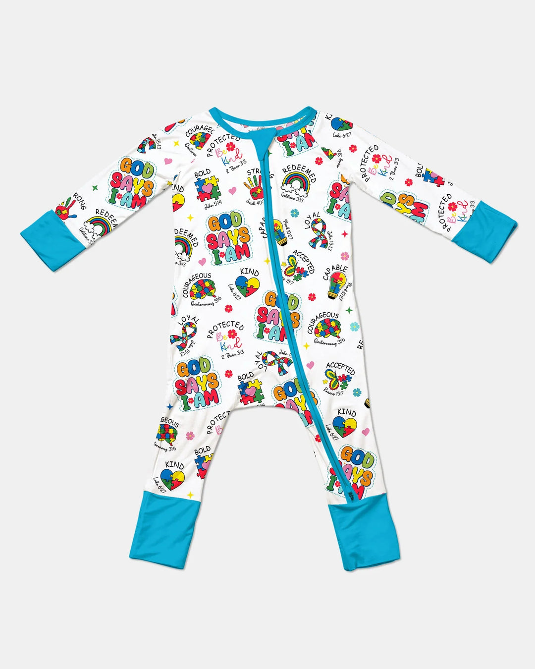 God Says I Am Autism Awareness Bamboo Convertible Zippy