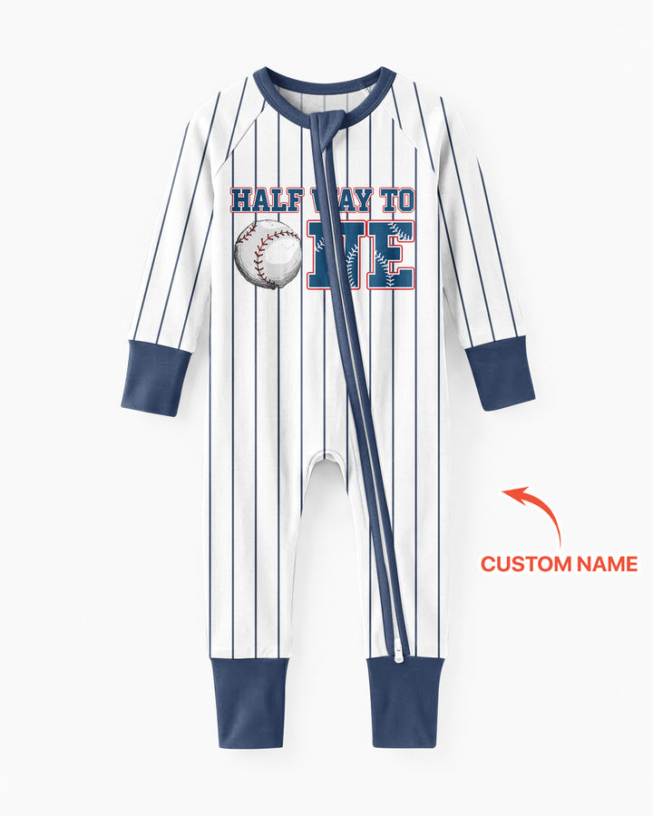Custom Name Half Way To One Bamboo Convertible Zippy