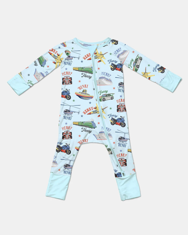 Fast Lane Custom Name Daddy & Me Matching Bamboo Convertible Zippy