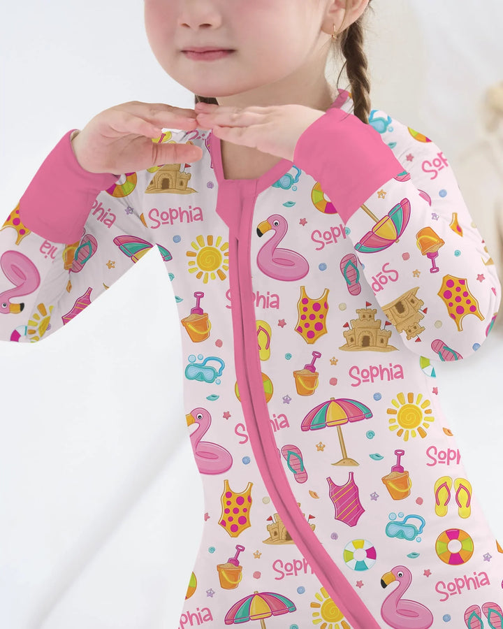 Custom Name Summer is Fun Bamboo Convertible Zippy