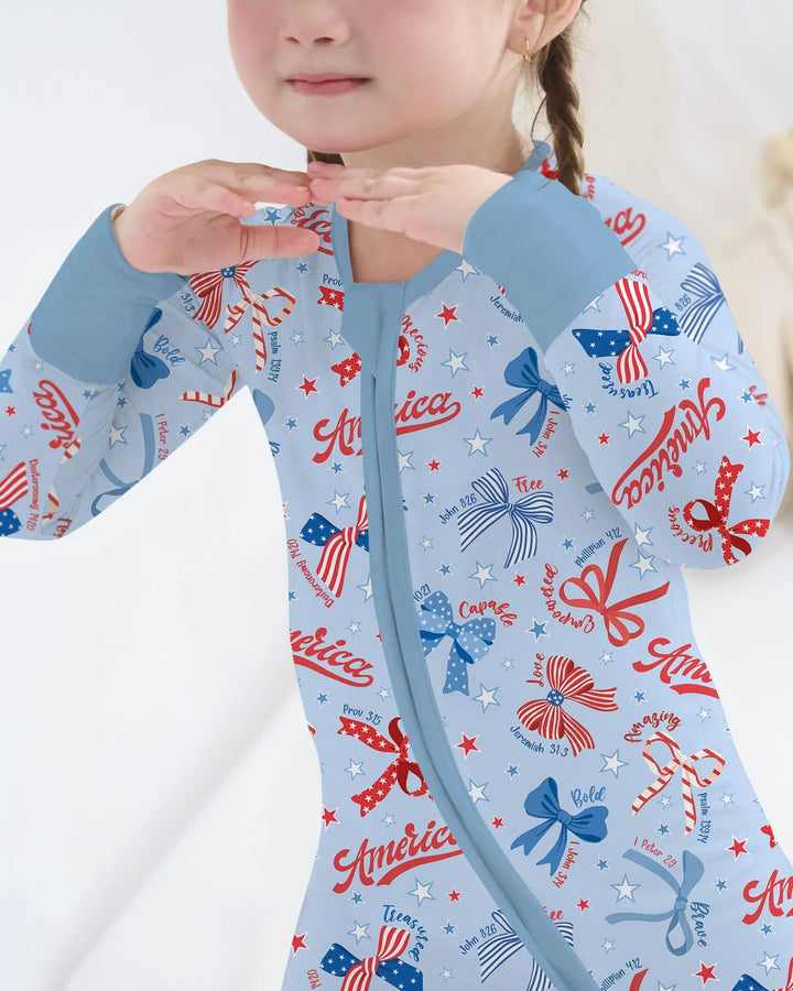 Girly Patriotic Bamboo Convertible Zippy