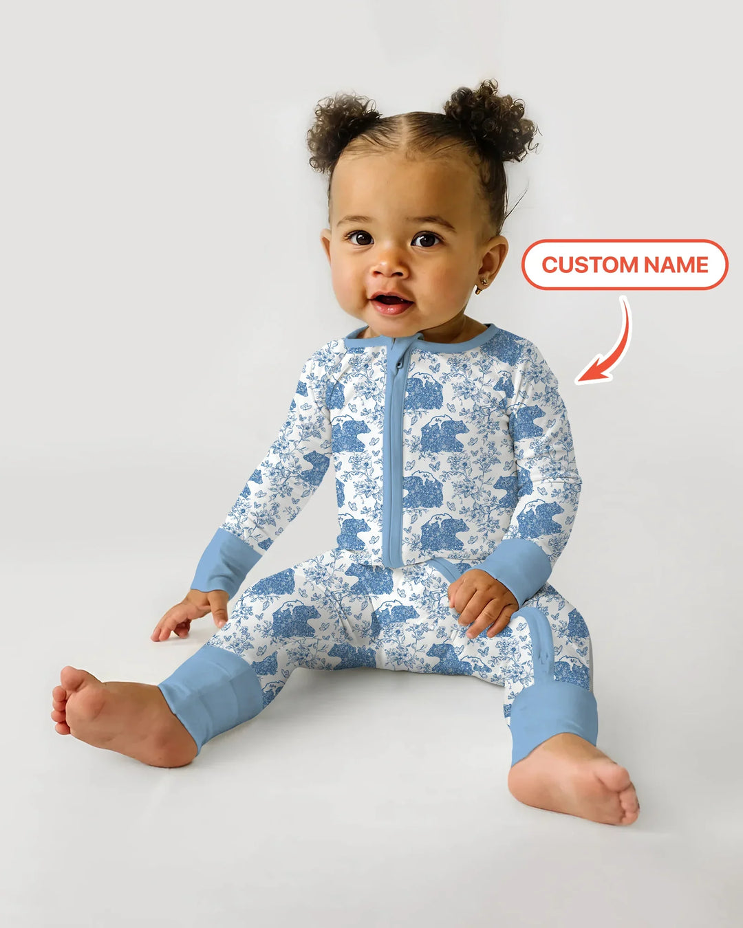 Custom Name Mama Bear Toile Convertible Zippy