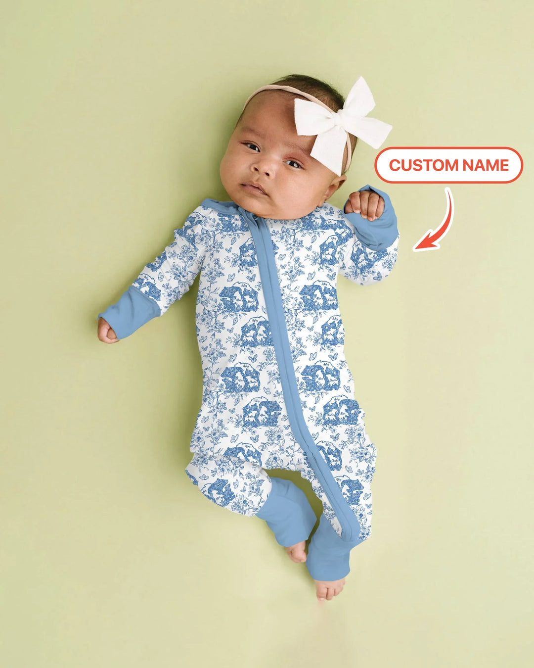 Custom Name Mama Bear Toile Convertible Zippy