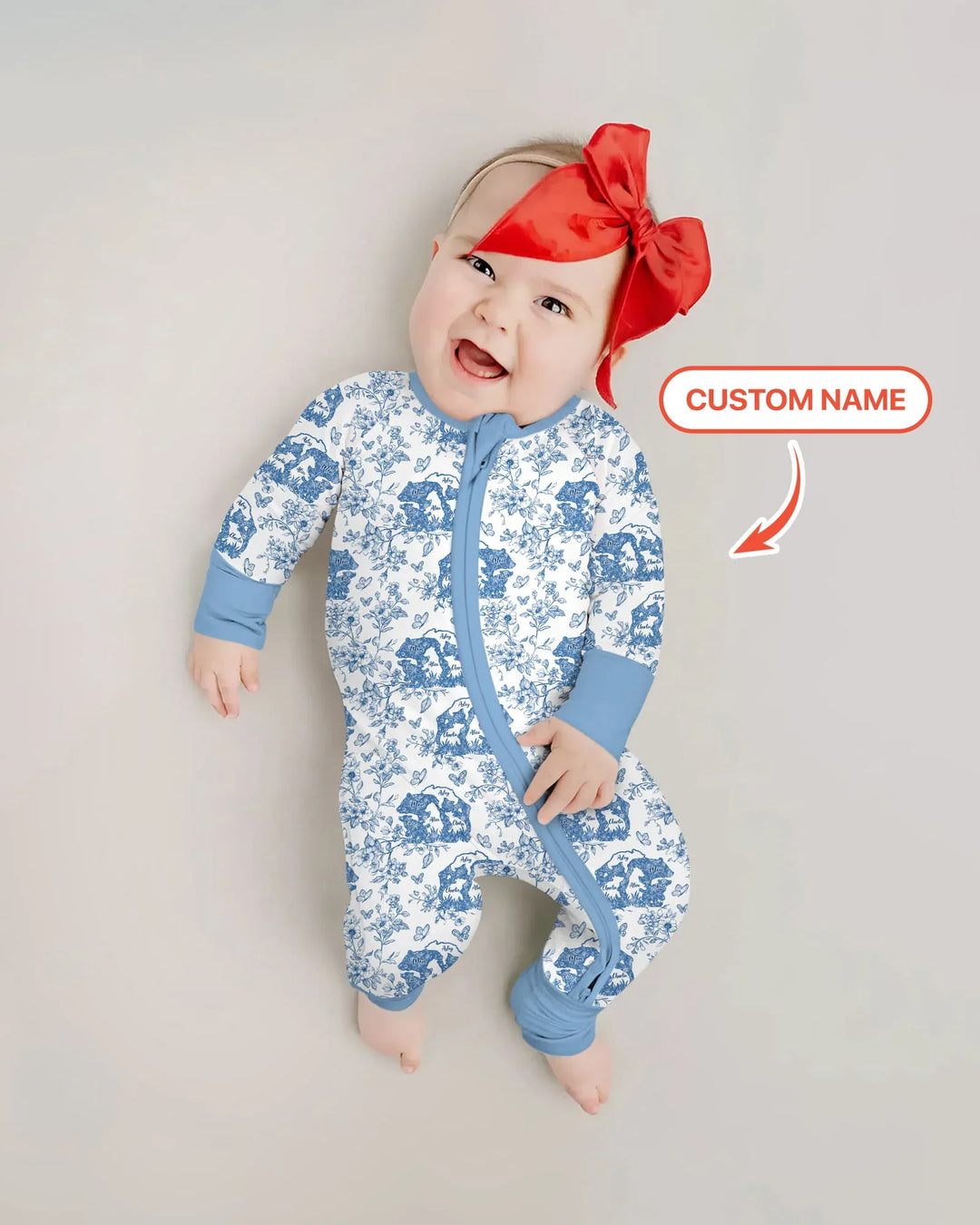 Custom Name Mama Bear Toile Convertible Zippy