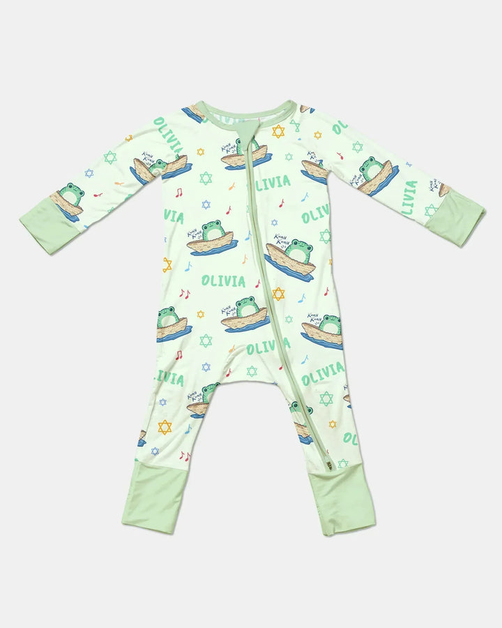 Frogs Here, Frogs There Passover Custom Name Bamboo Convertible Zippy
