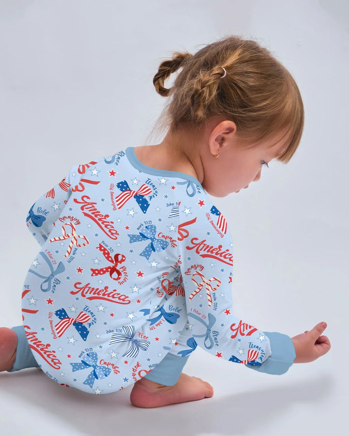 Girly Patriotic Bamboo Convertible Zippy