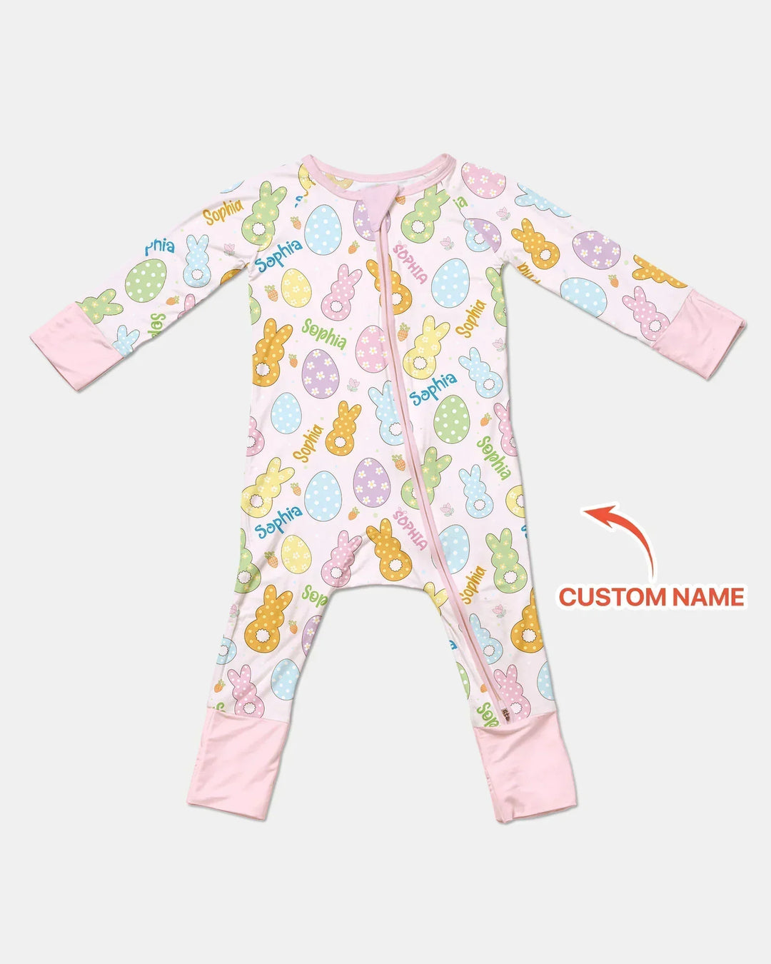 Custom Name Spring Pastel Easter Bamboo Convertible Zippy