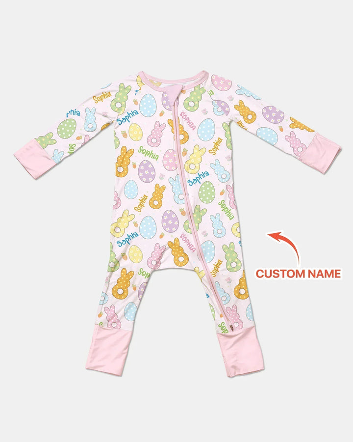 Custom Name Spring Pastel Easter Bamboo Convertible Zippy