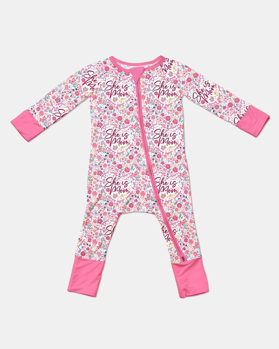 She Is Mom Floral Bamboo Convertible Zippy