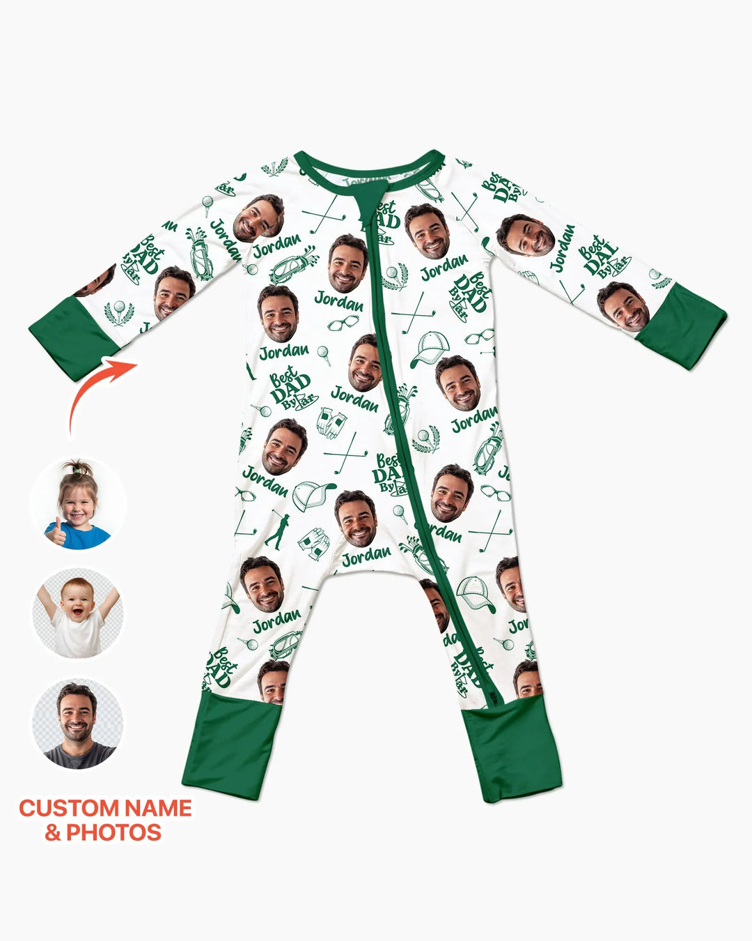 Custom Photo Best Dad By Par Bamboo Convertible Zippy