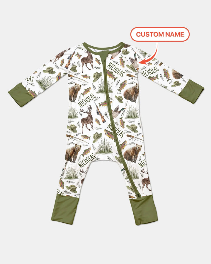 Custom Name Little Hunter Bamboo Convertible Zippy