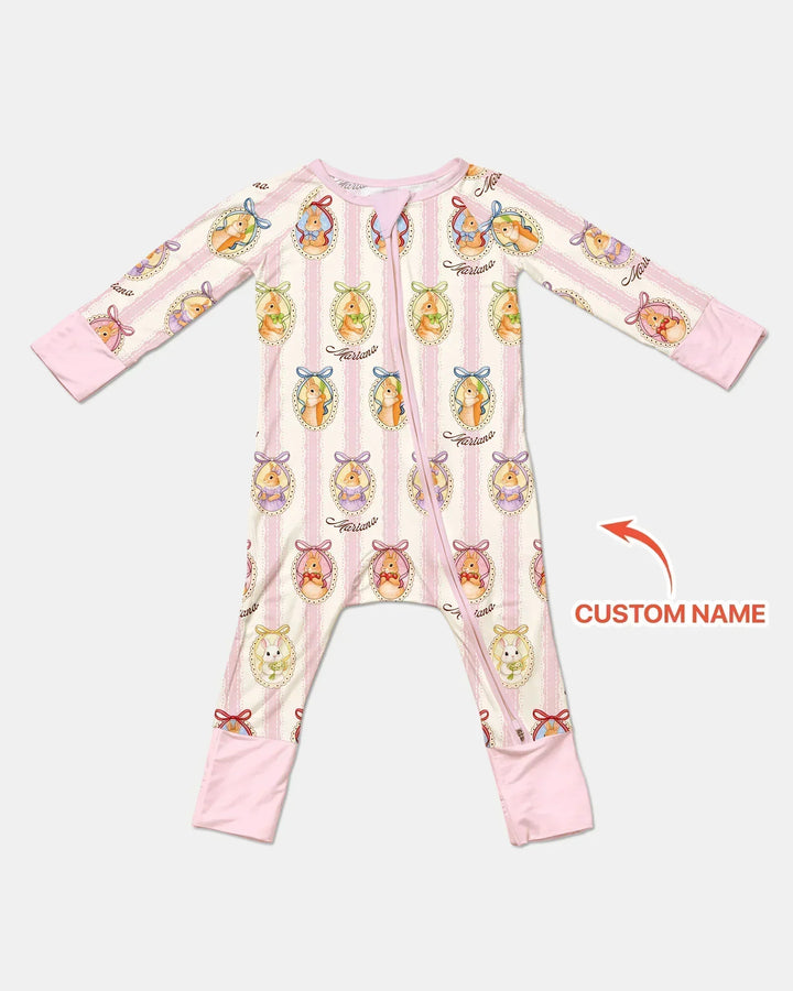 Custom Name Vintage Easter Bunny Bamboo Convertible Zippy