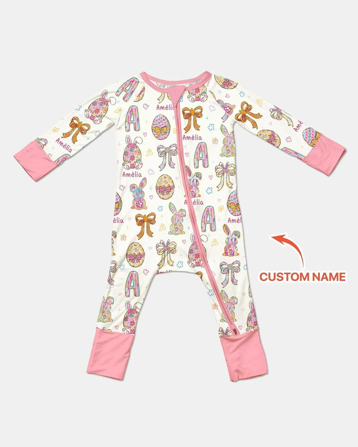 Happy Easter Custom Name Bamboo Convertible Zippy