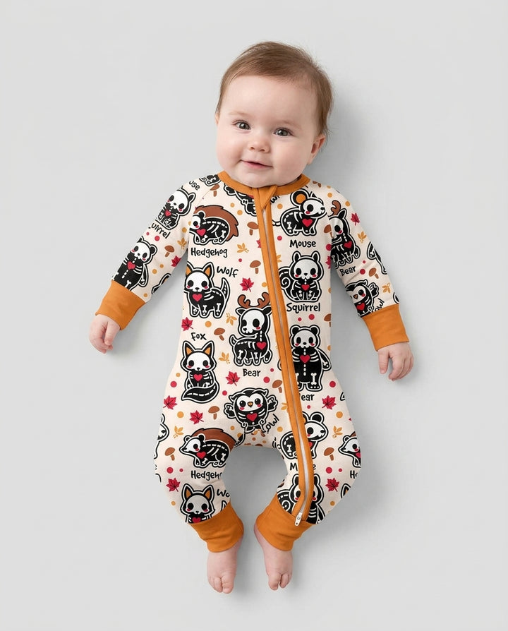Autumn Charm Skeleton Cute Pet Bamboo Convertible Zippy