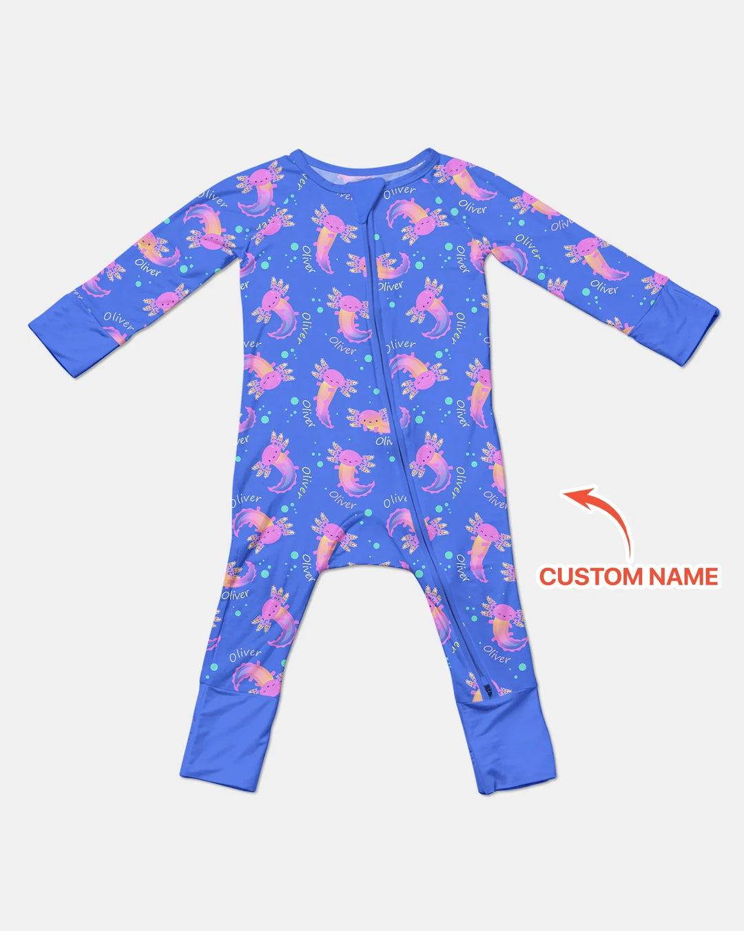 Axolotl Glow Custom Name Bamboo Convertible Zippy