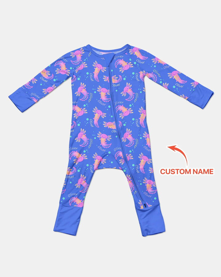 Axolotl Glow Custom Name Bamboo Convertible Zippy