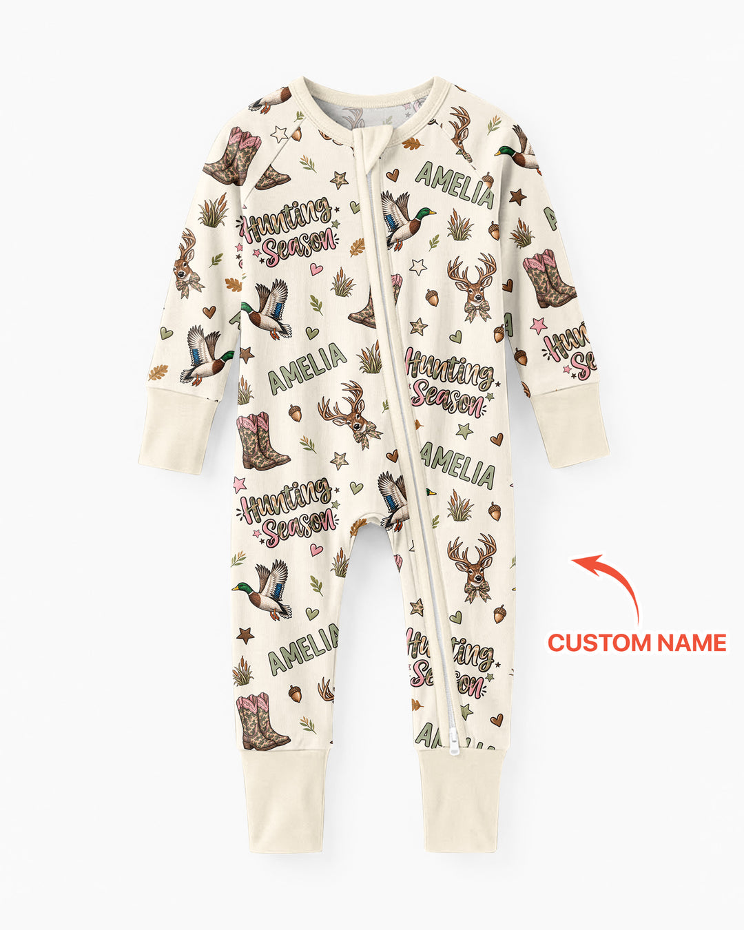 Custom Name Preppy Camo Bow Bamboo Convertible Zippy